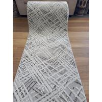Super Soft France 80cm Wide Hall Runner Latte Lines by the Meter