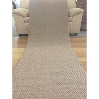 Carpet Hall Runner 80cm wide By the Meter Plain Taupe Rubber Backed