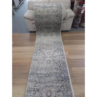 Persian Wash Design Hall Runner Chorus Cream Medallions 80cm wide by the meter Soft Feel