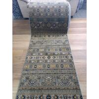 High Quality Persian Hall Runner 80cm Wide by the Meter Kandahar Blue Soft Feel Pile