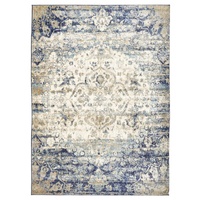 Luxury Pastels Designer Floor Area Rug Ivory Blue