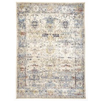 Luxury Pastels Designer Floor Area Rug Washed out Ivory Blue