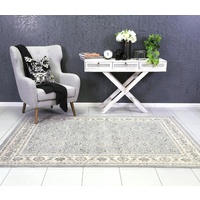 Traditional Thrones Allover Floral Vines Design Grey Floor Area Rugs and Runners