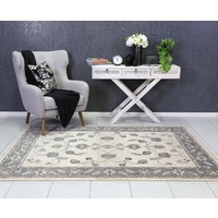 Traditional Thrones Allover Design Cream Grey Floor Area Rugs and Runners
