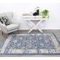 Traditional Thrones Worn Out Allover Design Blue Floor Area Rugs and Runners