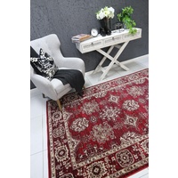 Traditional Thrones Worn Out Floral Border Design Red Floor Area Rugs and Runners