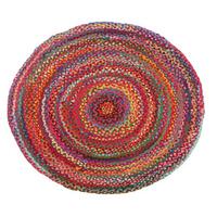 Round Floor Area Rugs Braided Cotton Multi Deli