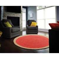 Round Target Jute Natural Floor Area Rug Cherry Eco