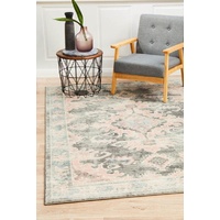 Traditional Suburban Design Washed Floral Medallion Grey Floor Area Rugs Runners and Circles