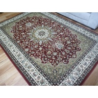 Persian Medallion Rabagh Burgundy Soft Feel 12mm Thick High Quality Floor Area Rug