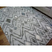 20mm Thick Modern Soft Feel Tundra Diamonds Grey Floor Area Rugs