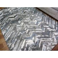 20mm Thick Modern Soft Feel Tundra Herringbone Grey Floor Area Rugs