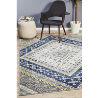 Bright Traditional Euphrates Design Navy Diamond Floor Area Rugs Runners and Circles