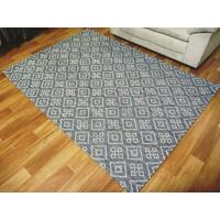 Flatwoven Wool Hazelmere Design Diamonds Grey Floor Area Rugs and Runners