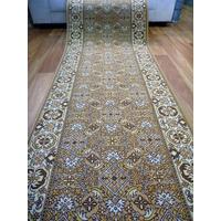 Clearance Hall Runners Genesis Beige Rubber Backed 67cm Wide End of Roll Edged