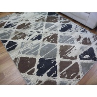 Soft Feel Modern Rugs Florence Tiles Grey Rug