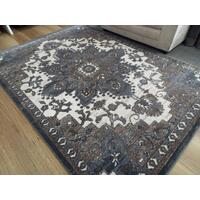 Persian Soft Heat-set Polypropylene Medallion Cream Taupe Cannon 12mm Thick Floor Rugs