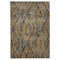 Contemporary Modern Design Dreams Floor Area Rug Charcoal Coloured Waves