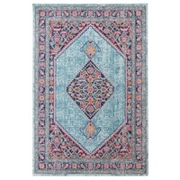 Traditional Persian Izmit Design Kopesh Floor Area Rug and Runners Blue