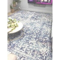 Persian Design Transitional Floor Area Rug Istanbul Blue Wash Allover