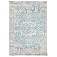 Persian Design Transitional Floor Area Rug Istanbul White Blue Wash Allover