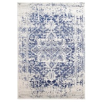 Persian Design Transitional Floor Area Rug Istanbul White Navy Wash Allover