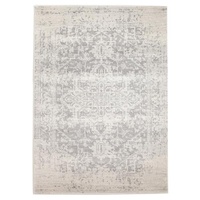 Persian Design Transitional Floor Area Rug Istanbul White Silver Wash Allover