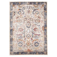 Persian Design Transitional Floor Area Rug Istanbul White Multi Coloured Allover
