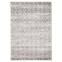 Silver Moroccan Diamonds Design Transitional Floor Area Rug Istanbul