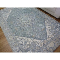 Soft Feel Persian Design Floor Area Rugs Fiano Blue Grey Medallion