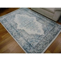 Traditional Design Floor Area Rugs Concentrate Blue Grey Medallion