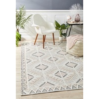 Flatwoven Destiny Design Triangles Floor Area Rug white Peach