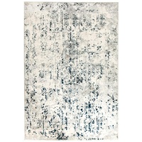 Distressed Washed Contemporary Design Floor Area Rugs White Blue Grey Mystique
