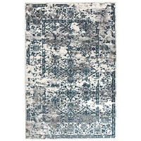 Distressed Transitional Persian Design Floor Area Rug Mystique White Blue Grey