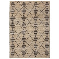Chunky all Natural Jute Loop Pile Hand Woven Floor Area Rug Tribal