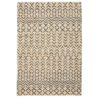 Chunky all Natural & Charcoal Jute Loop Pile Hand Woven Floor Area Rug Tribal