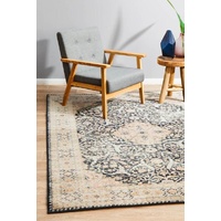 Traditional Ancestry Design Detailed Medallion Dark Navy Floor Area Rugs Runners and Circles