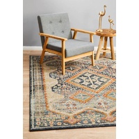 Traditional Ancestry Design Washed Diamonds Navy Floor Area Rugs Runners and Circles