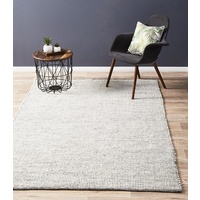 Flatwoven Simplicity Design Felted Wool Floor Area Rug Black
