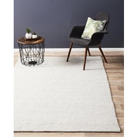 Flatwoven Simplicity Design Felted Wool Floor Area Rug Grey