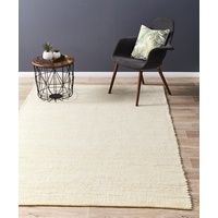 Flatwoven Simplicity Design Felted Wool Floor Area Rug Yellow