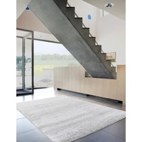 Thick Modern Grand Design Silver Cream Plain Soft Feel Floor Area Rug