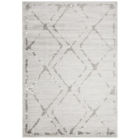 Emberlain Design Washed Out Tiles Floor Area Rug Silver