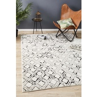 Emberlain Design All Over Worn Diamonds Floor Area Rug Cream Black