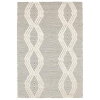 Modern Cottage Design Illusion Wool Cotton Multiweave Floor Area Rug Bone