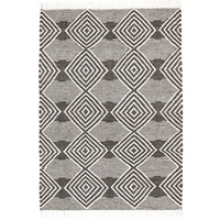 Modern Cottage Design Othmakus Wool Cotton Flatweave Floor Area Rug Charcoal