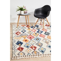 Contemporary Textured Fringed Rabat Design Multi Links Floor Area Rugs and Runners