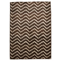 Zig Zag Design Floor Area Rug Tunisia Beige 19mm Thick Machine Woven