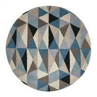 Lux Stone Designer Wool Floor Area Round Rugs Turquoise