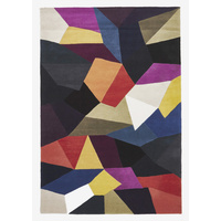 Lux Stone Triangles Designer Wool Floor Area Rug and Runners Crayon
